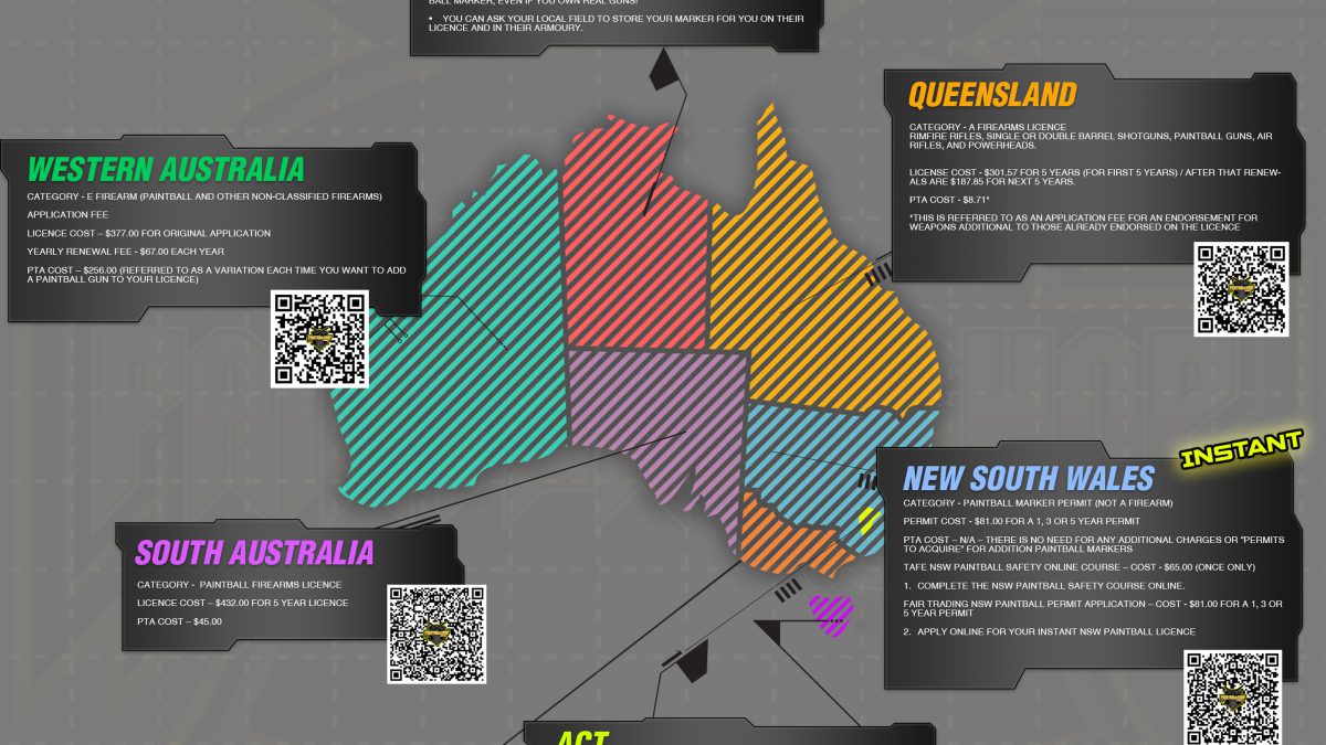 Map of Australian Paintball Laws