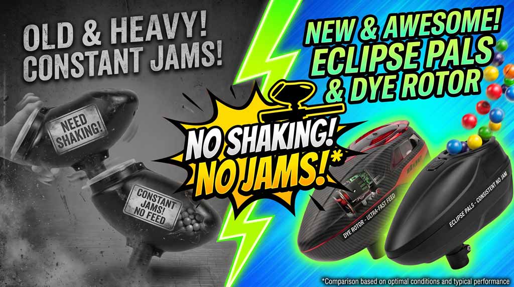 showing the difference between old shaking hoppers and new PALS and Electronic DYE Ltr Hoppers
